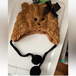 Fuzzy Bear Tassel Beanie for Teens and Adults